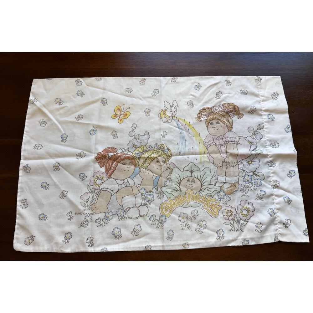 Vintage 1983 Cabbage Patch Kids Standard Pillow Case Sheet Material